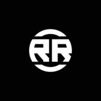 rr logo monogram geïsoleerd op cirkel element ontwerpsjabloon vector