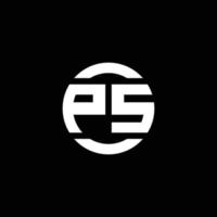 ps logo monogram geïsoleerd op cirkel element ontwerpsjabloon vector
