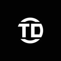 TD logo monogram geïsoleerd op cirkel element ontwerpsjabloon vector