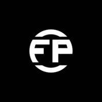 fp logo monogram geïsoleerd op cirkel element ontwerpsjabloon vector