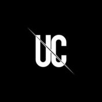 uc logo monogram met slash stijl ontwerpsjabloon vector