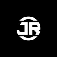Jr logo monogram geïsoleerd op cirkel element ontwerpsjabloon vector