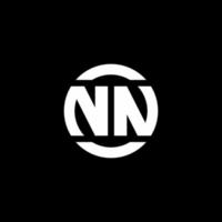 nn logo monogram geïsoleerd op cirkel element ontwerpsjabloon vector