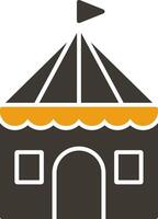 circus tent glyph twee kleur icoon vector