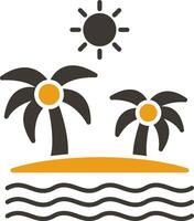 eiland glyph twee kleur icoon vector