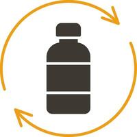 fles recycling glyph twee kleur icoon vector