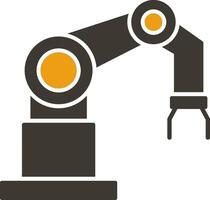 robot arm glyph twee kleur icoon vector