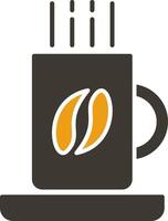 koffie mok glyph twee kleur icoon vector