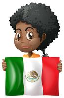 Meisje met vlag van Mexico vector