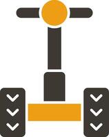 Segway glyph twee kleur icoon vector