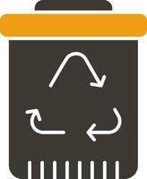 recycling glyph twee kleur icoon vector