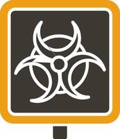 biohazard glyph twee kleur icoon vector