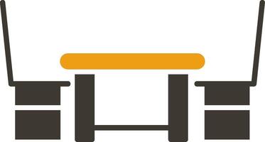 dining tafel glyph twee kleur icoon vector