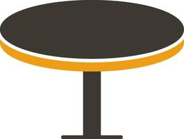 ronde tafel glyph twee kleur icoon vector