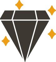 diamant glyph twee kleur icoon vector