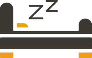 bed glyph twee kleur icoon vector