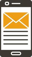 e-mail glyph twee kleur icoon vector