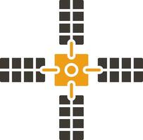 groot satelliet glyph twee kleur icoon vector