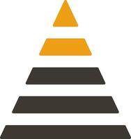 piramide tabel glyph twee kleur icoon vector