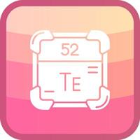 tellurium glyph squre gekleurde icoon vector