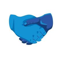 blauwe handdruk vrede vector