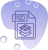 psd het dossier formaat helling bubbel icoon vector