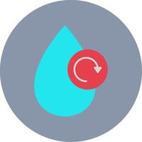 water recycle vlak cirkel icoon vector