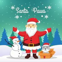 santa met dier in santa paws activisme concept vector