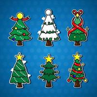 stickerpakket kerstboom vector