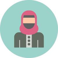 vrouw met Niqab vlak cirkel icoon vector