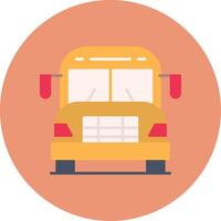 school- bus vlak cirkel icoon vector