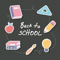 terug naar school stickers vector