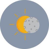 zonne- vlak cirkel icoon vector