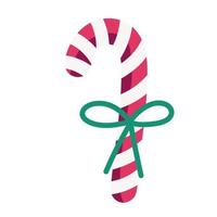 merry christmas candy cane met lint decoratie viering pictogram ontwerp vector