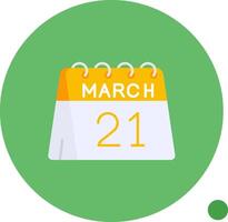 21e van maart lang cirkel icoon vector