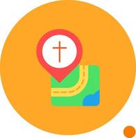 kerk lang cirkel icoon vector