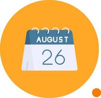 26e van augustus lang cirkel icoon vector