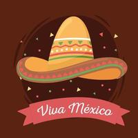 viva mexico traditionele hoed vector