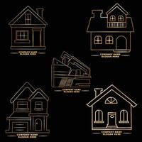 wmega reeks en groot groep, echt landgoed logo reeks , creatief huis logo verzameling abstract gebouwen logo set. eb vector