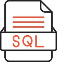 sql het dossier formaat vector icoon