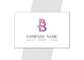 b brief logo ontwerp sjabloon voor huidsverzorging bedrijf., vector
