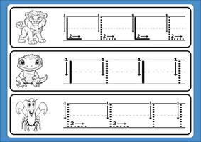 alfabet oefening ,brief traceren , alfabet oefening, illustratie, vector