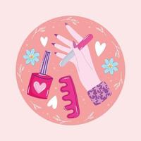 vrouw hand met manicure vector