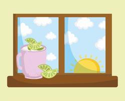 kan limonade op het raam vector
