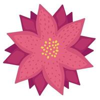 vrolijk kerstfeest, poinsettia bloem decoratie icoon isolatie vector