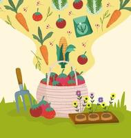 gardenign biologisch voedsel vector