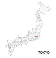 tokyo stad kaart in Japan vector