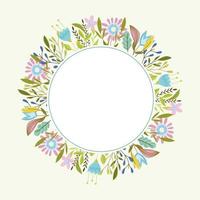 lente bloemen label vector