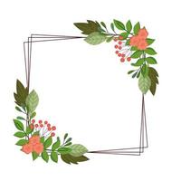 bladeren bloem fruit bes gebladerte natuur decoratie frame vector