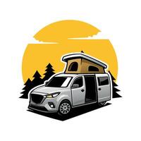 camper busje - caravan - motor huis illustratie vector